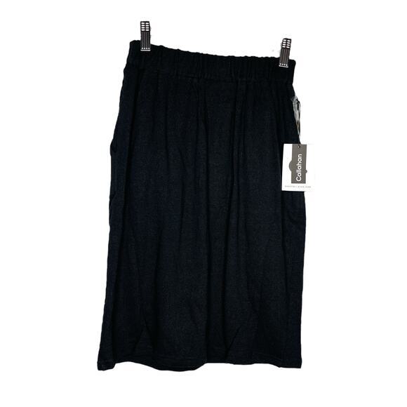 Callahan Knitwear Womens Straight Skirt Size XS Black Pleated Front Elastic NWT - Picture 3 of 6